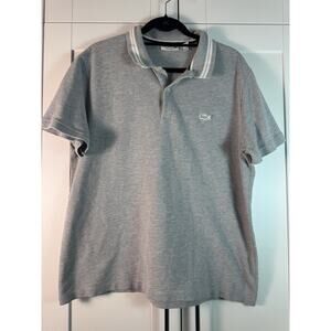 Lacoste Gray XXL Polo Shirt Regular Fit Short Sleeve 100% Cotton Men